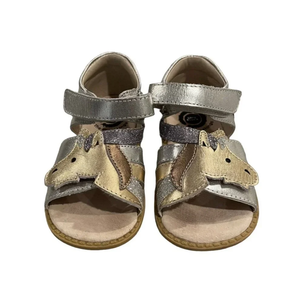 Livie & Luca 8M Metallic Leather Unicorn Sandals